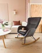 Rocking Chair ELLAN Velvet Dark Grey
