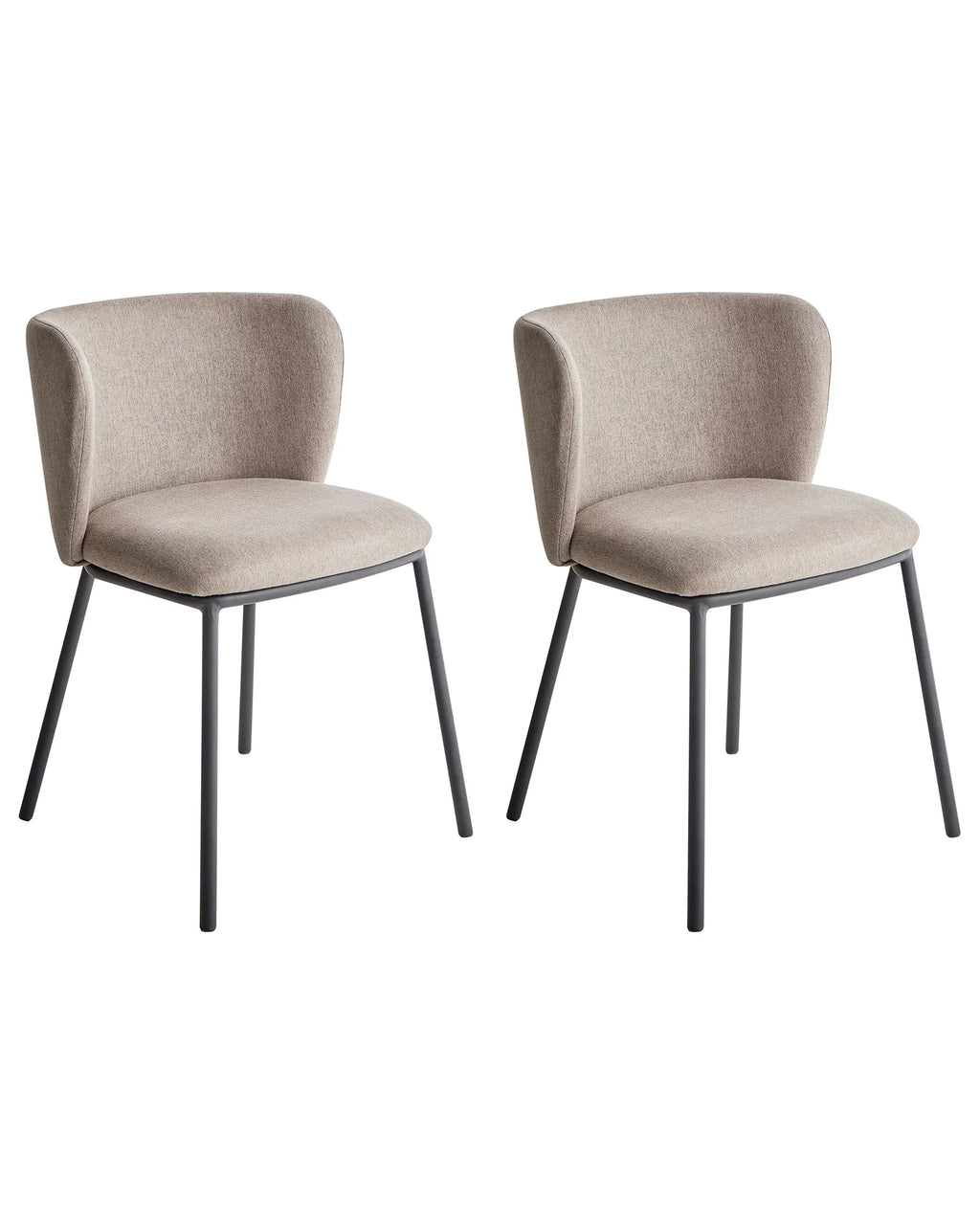 Set of 2 Dining Chairs MINA Fabric Taupe