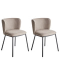 Set of 2 Dining Chairs MINA Fabric Taupe