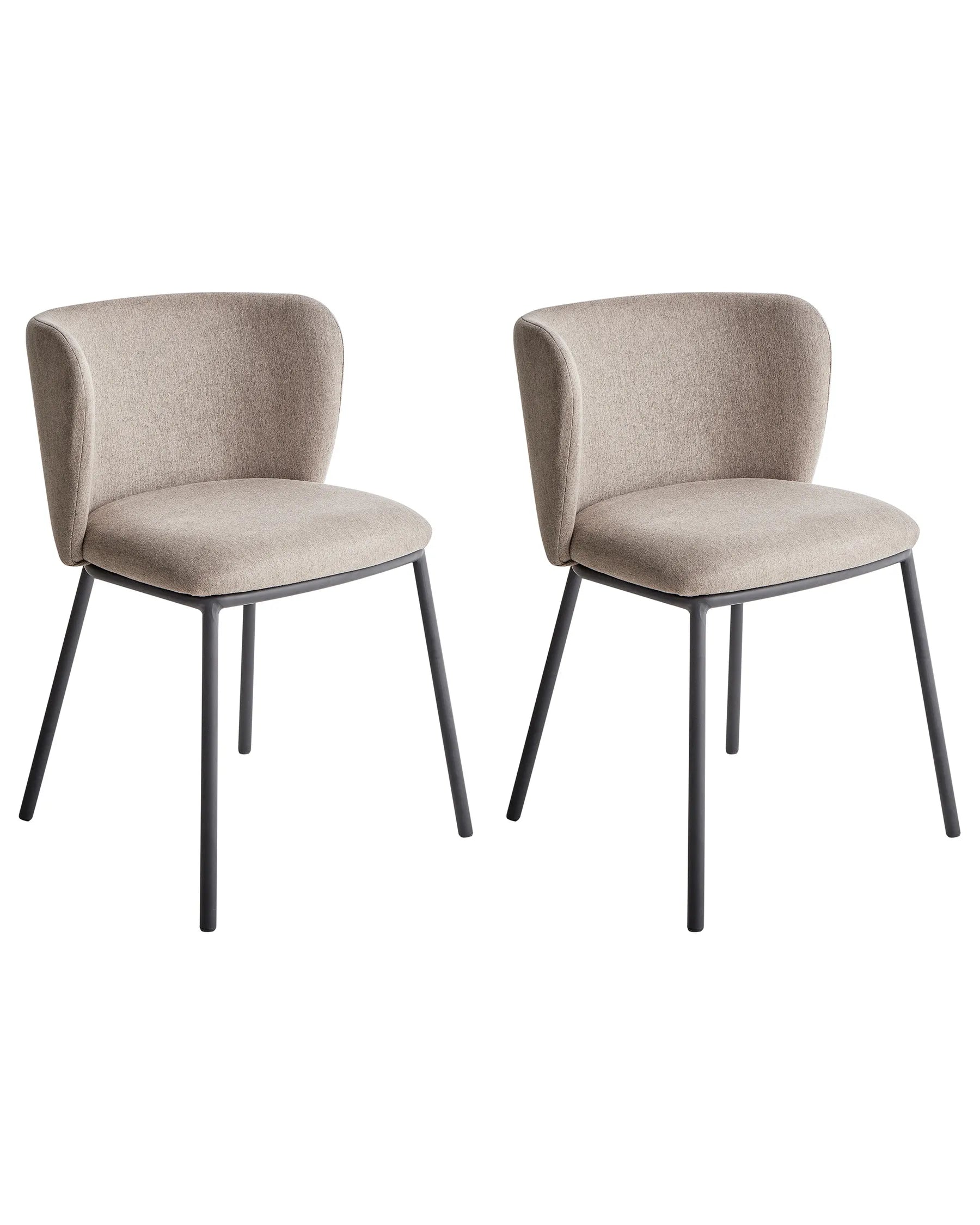 Set of 2 Dining Chairs MINA Fabric Taupe