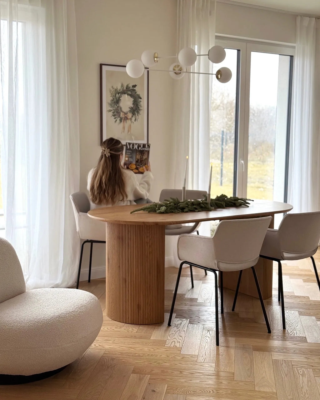 Set of 2 Dining Chairs AXTEL Fabric Light Grey