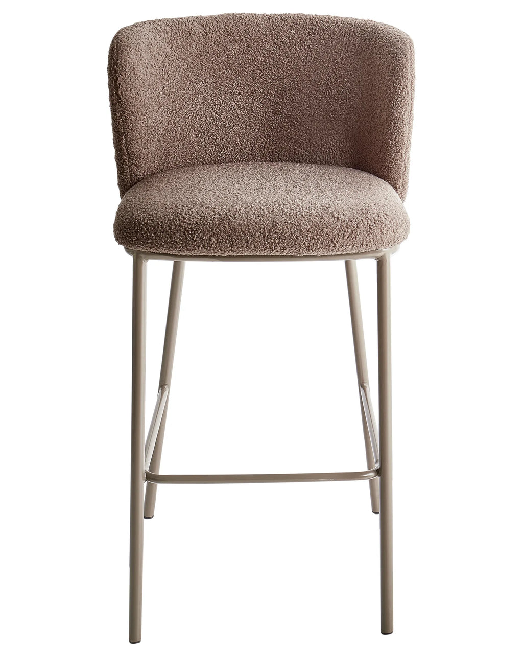 Set of 2 Bar Chairs MINA II Boucle Brown