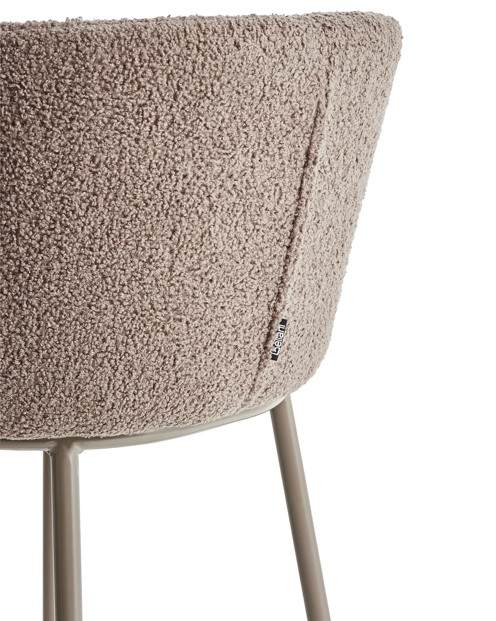 Set of 2 Bar Chairs MINA II Boucle Brown