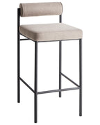 Set of 2 Bar Chairs AMAYA Fabric Taupe