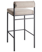 Set of 2 Bar Chairs AMAYA Fabric Taupe