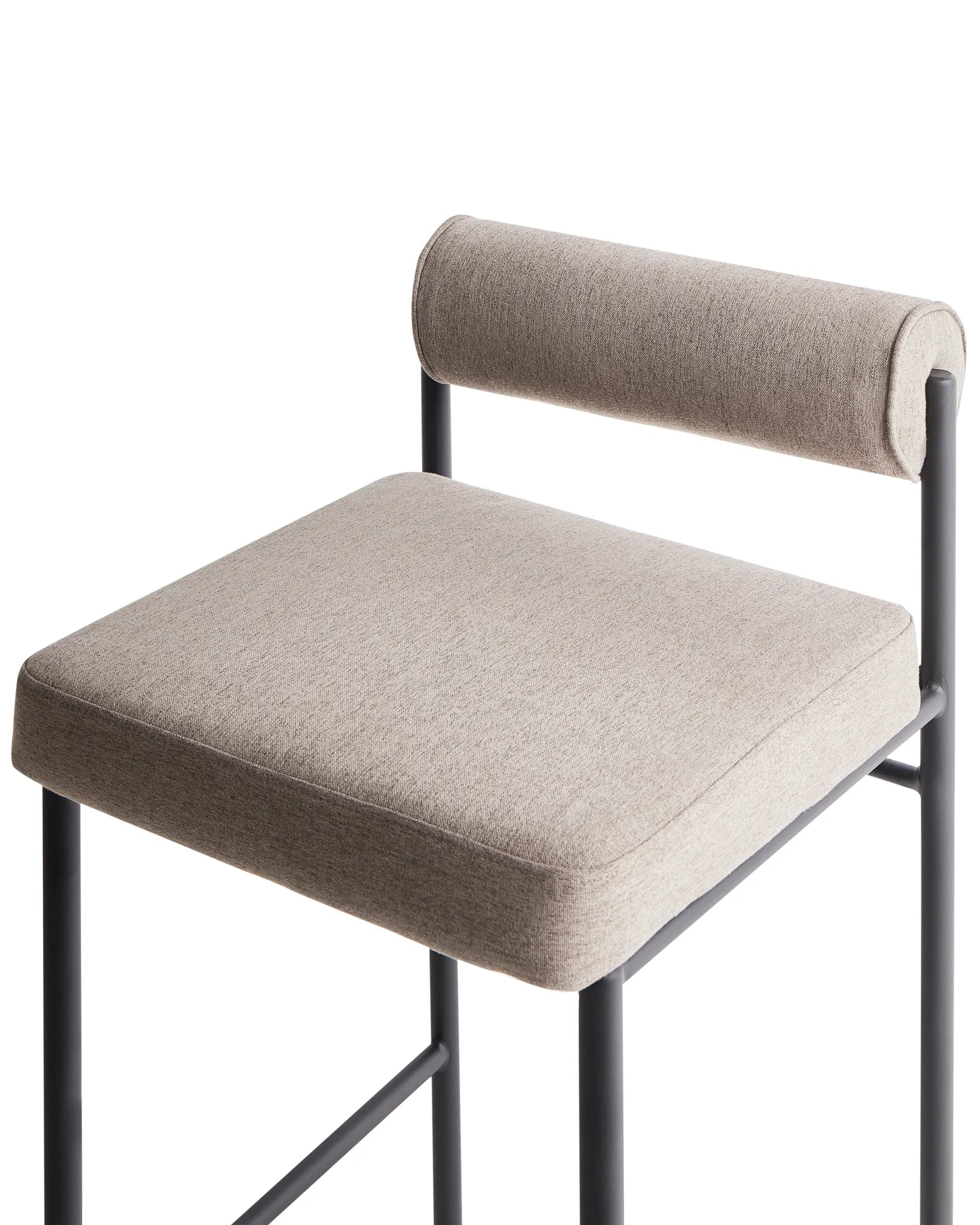 Set of 2 Bar Chairs AMAYA Fabric Taupe