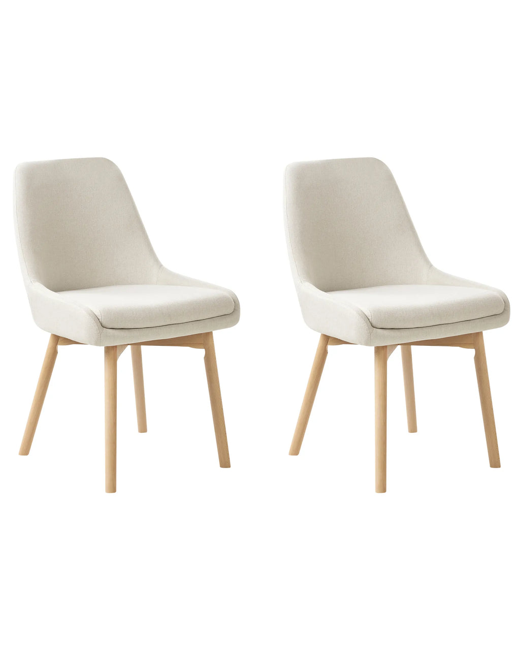 Set of 2 Dining Chairs MELFORT Fabric Off-White