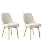 Set of 2 Dining Chairs MELFORT Fabric Off-White