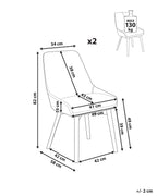 Set of 2 Dining Chairs MELFORT Fabric Off-White