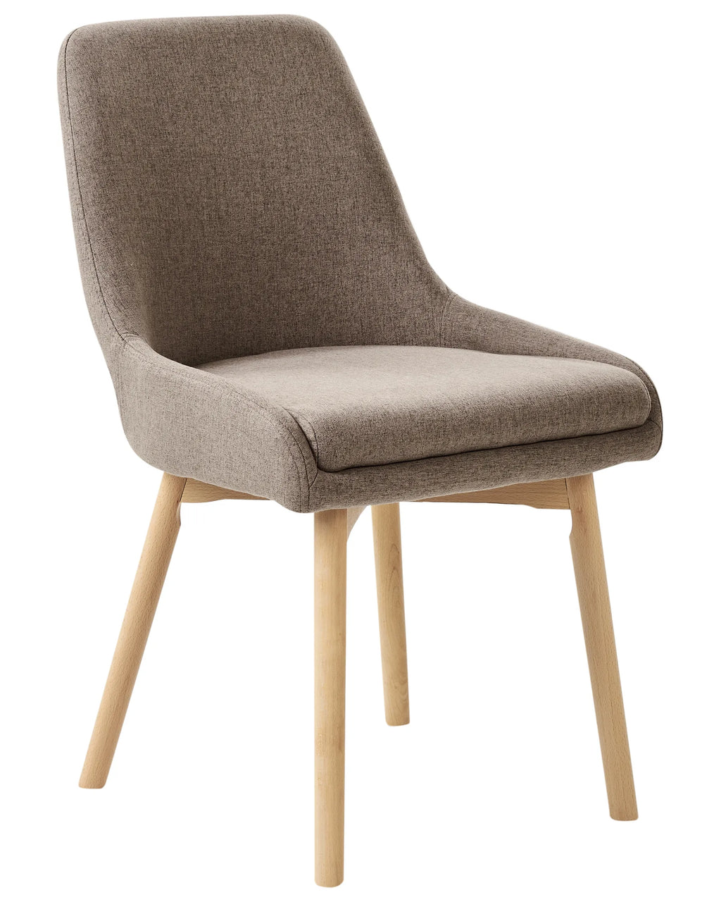 Set of 2 Dining Chairs MELFORT Fabric Brown