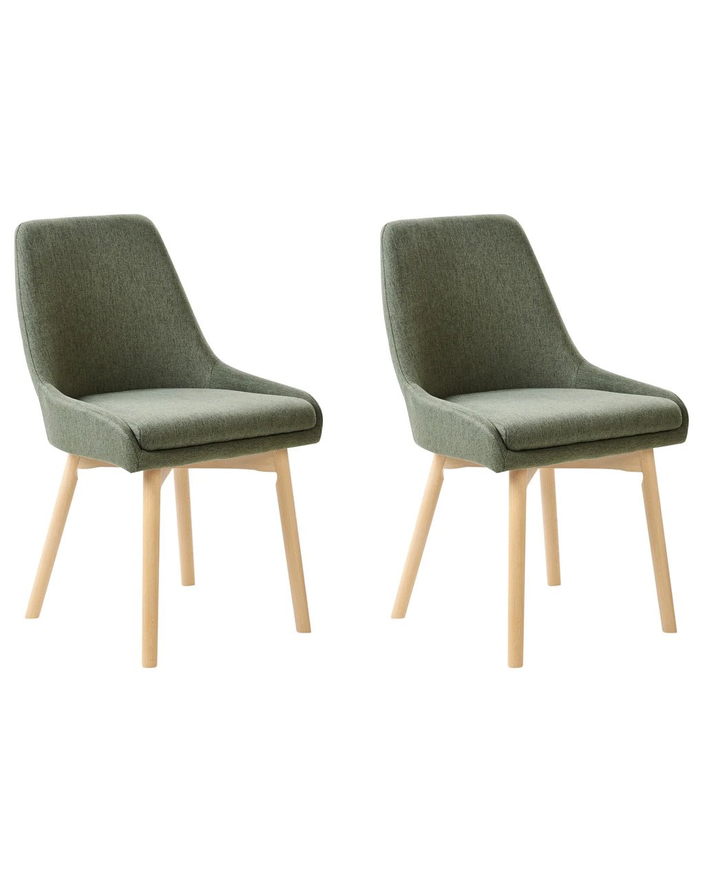 Set of 2 Dining Chairs MELFORT Fabric Dark Green