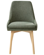 Set of 2 Dining Chairs MELFORT Fabric Dark Green