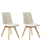 Set of 2 Dining Chairs CALGARY Fabric Off-White