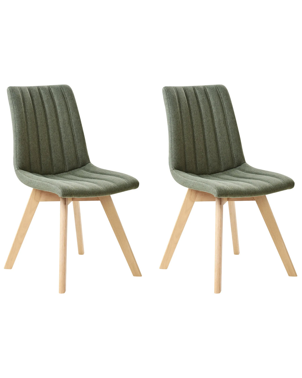 Set of 2 Dining Chairs CALGARY Fabric Dark Green