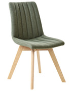 Set of 2 Dining Chairs CALGARY Fabric Dark Green