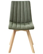 Set of 2 Dining Chairs CALGARY Fabric Dark Green
