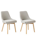 Set of 2 Dining Chairs MELFORT Fabric Light Grey