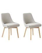 Set of 2 Dining Chairs MELFORT Fabric Light Grey