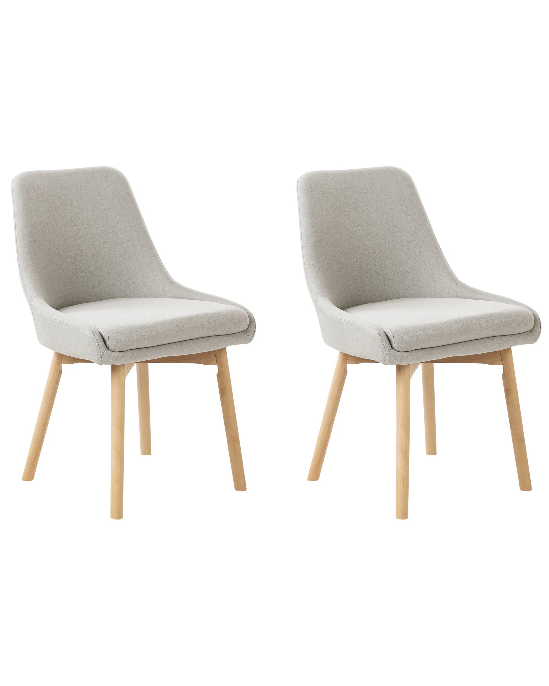 Set of 2 Dining Chairs MELFORT Fabric Light Grey