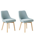 Set of 2 Dining Chairs MELFORT Fabric Light Blue