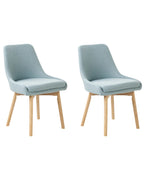 Set of 2 Dining Chairs MELFORT Fabric Light Blue