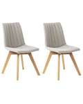 Set of 2 Dining Chairs CALGARY Fabric Light Grey