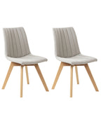 Set of 2 Dining Chairs CALGARY Fabric Light Grey