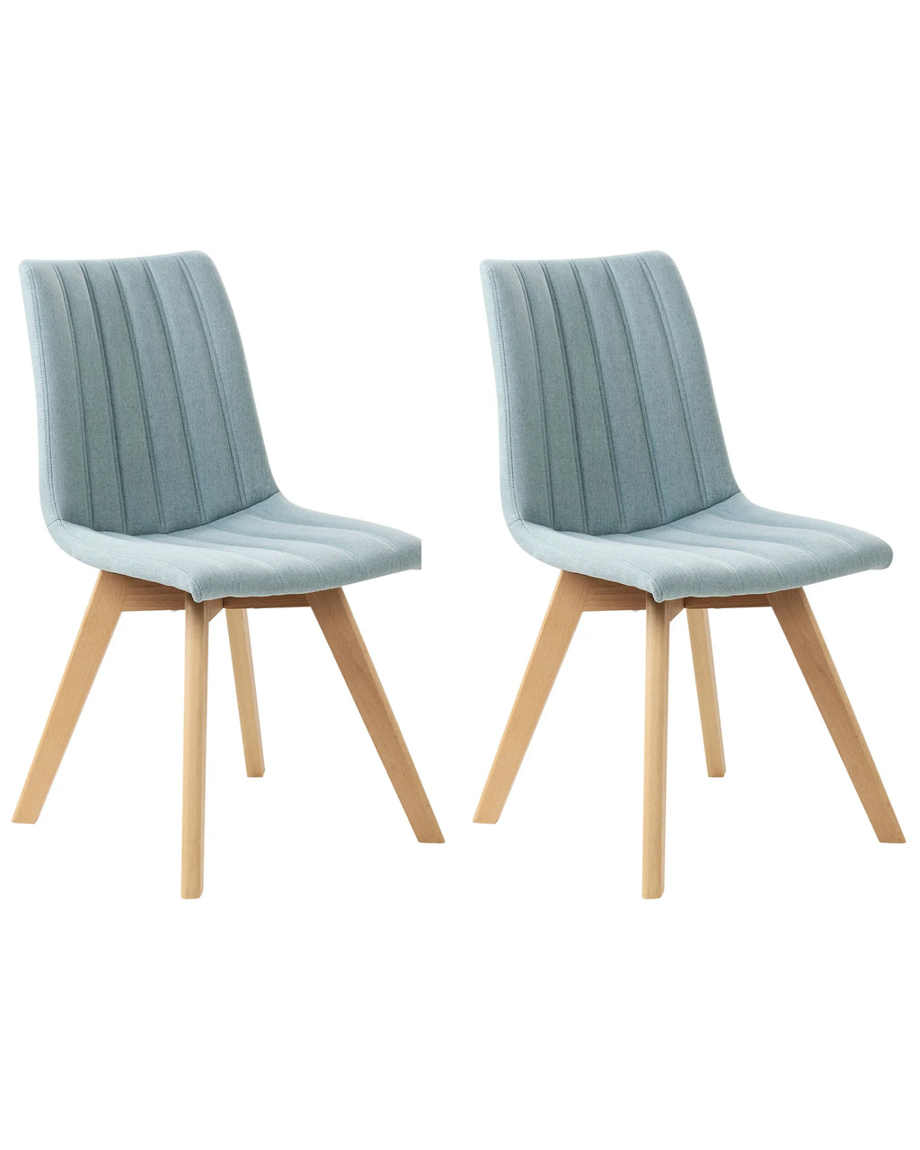 Set of 2 Dining Chairs CALGARY Fabric Light Blue