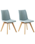 Set of 2 Dining Chairs CALGARY Fabric Light Blue