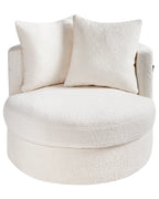 Swivel Armchair DALBY Boucle White