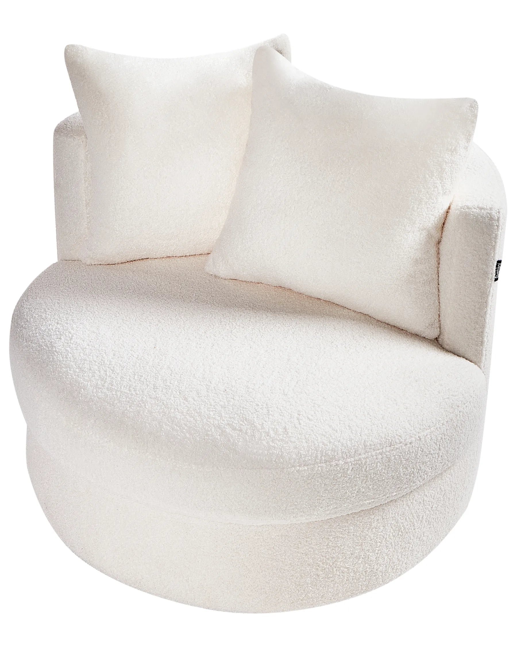 Swivel Armchair DALBY Boucle White