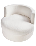Swivel Armchair DALBY Boucle White