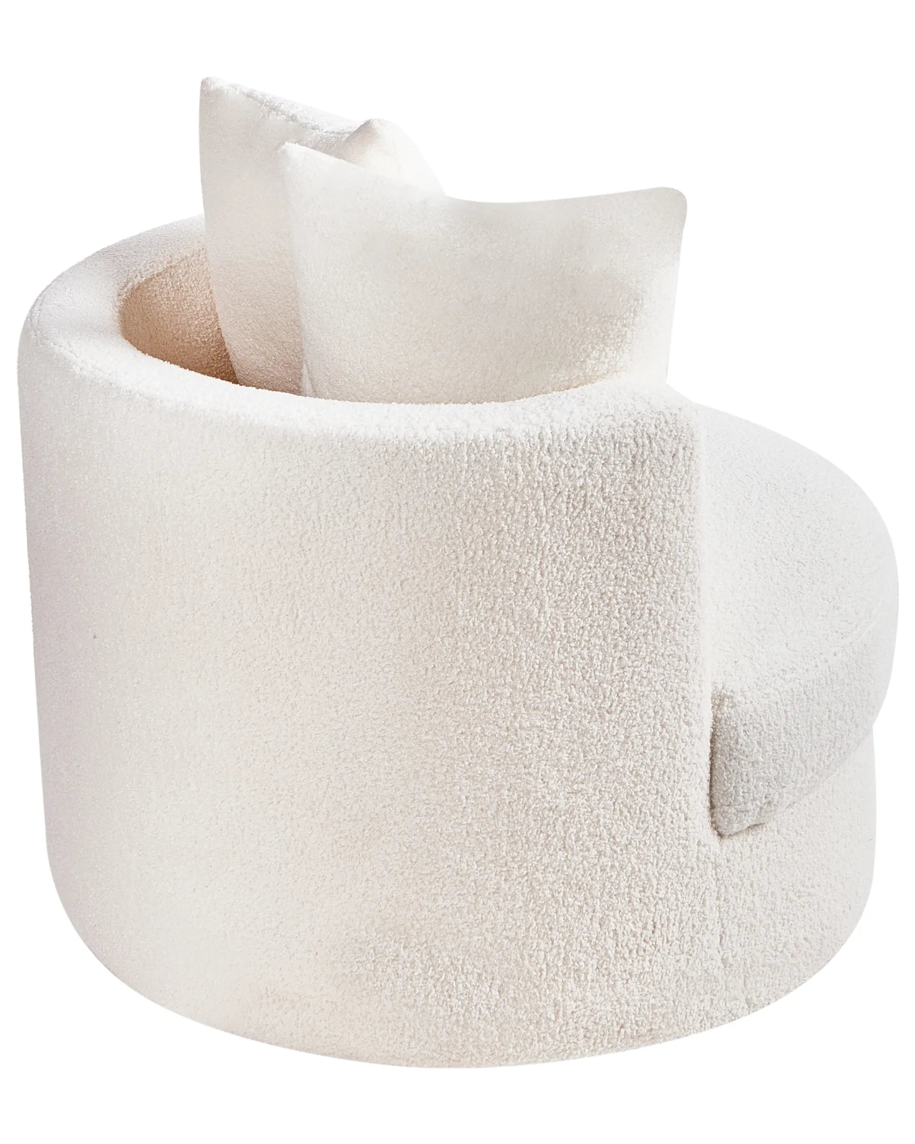 Swivel Armchair DALBY Boucle White