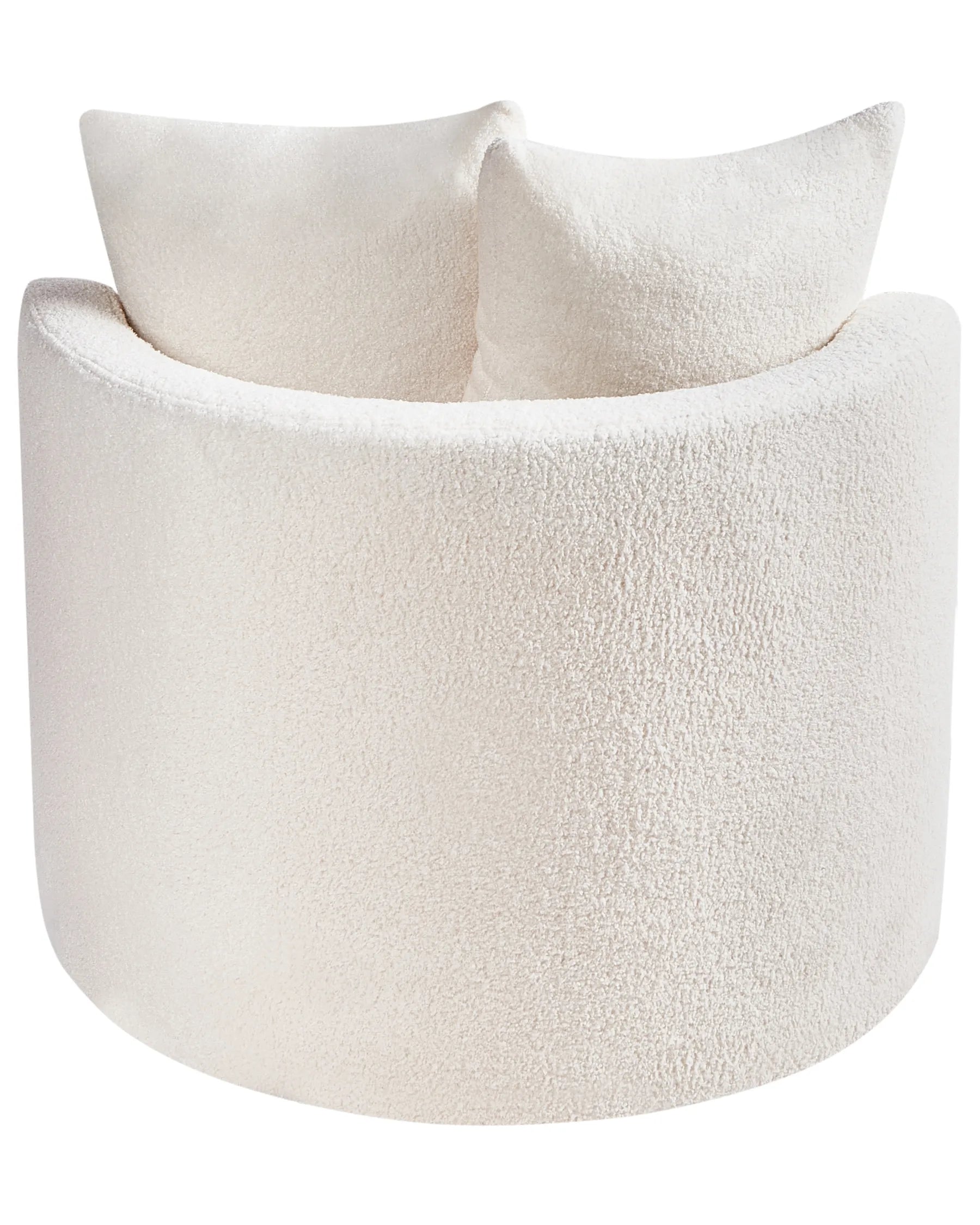Swivel Armchair DALBY Boucle White