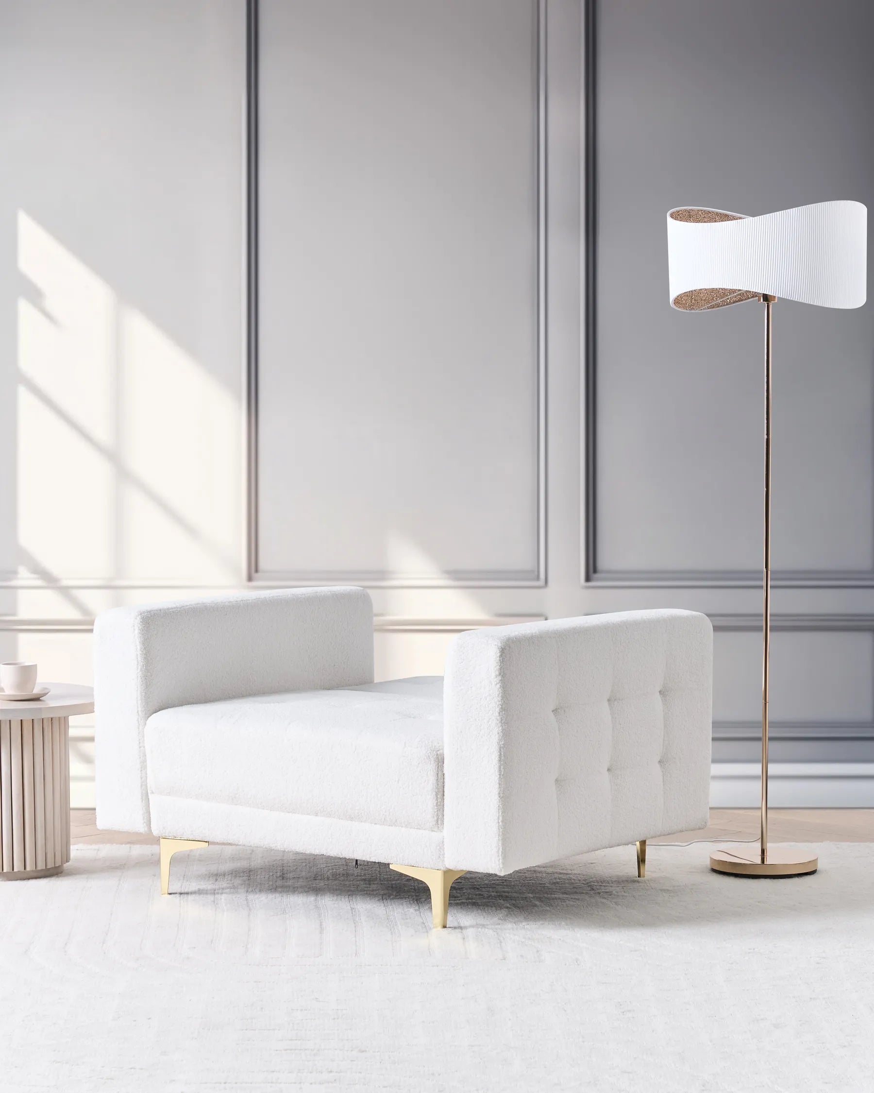 Armchair ABERDEEN Boucle Off-White