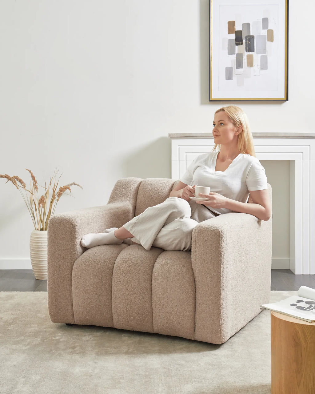 Armchair AGERUP Boucle Beige
