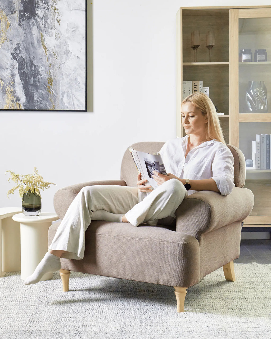 Armchair KIBERG Fabric Taupe