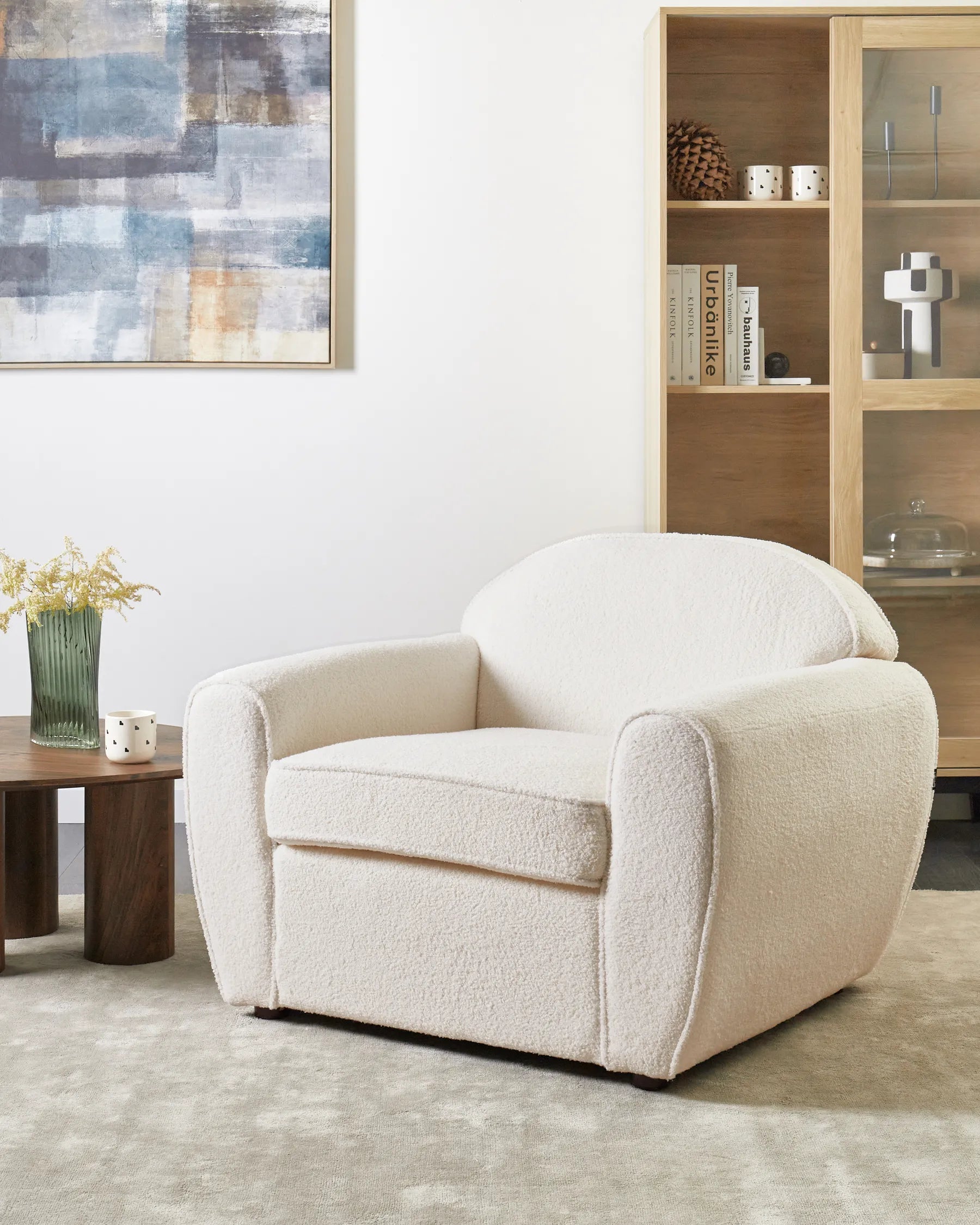 Armchair ELLEDE Boucle Light Beige