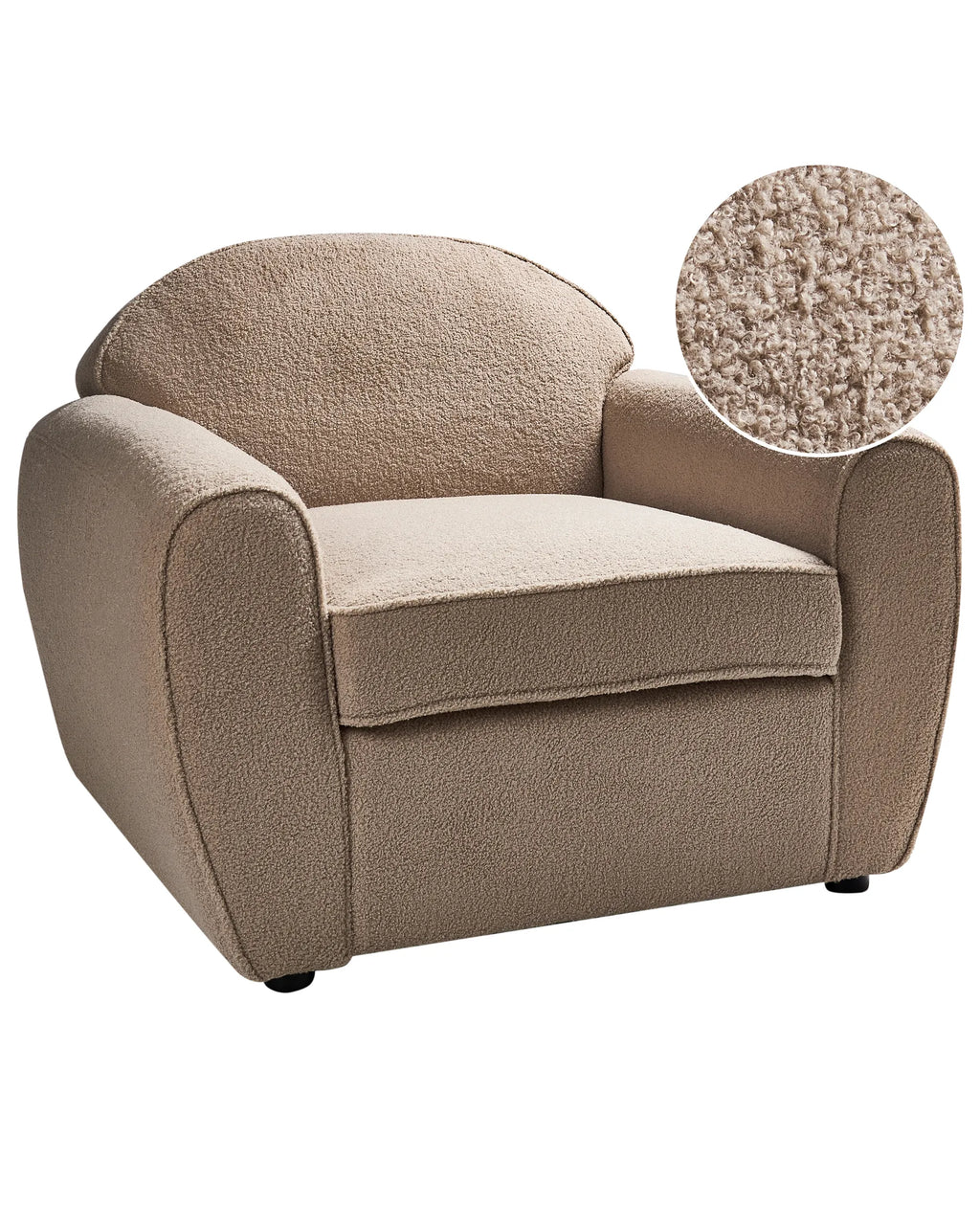 Armchair ELLEDE Boucle Light Brown