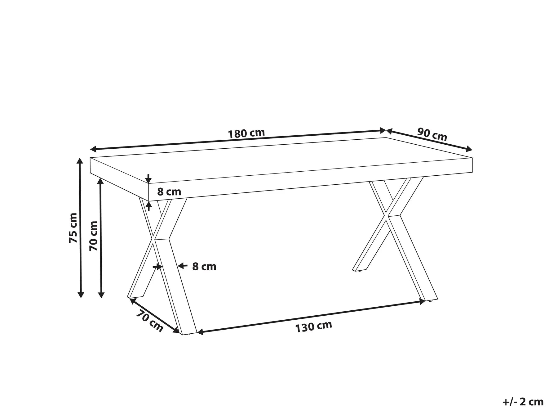 Dining Table CLIFTON Dark Brown 180 cm 90 cm Pine Wood