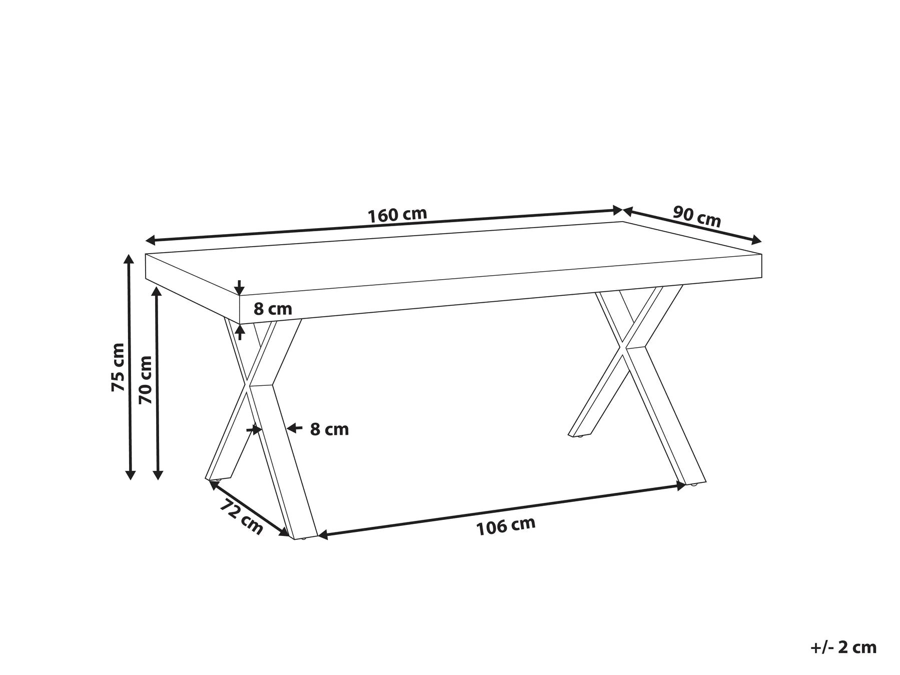 Dining Table CLIFTON Dark Brown 160 cm 90 cm Pine Wood