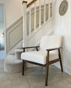 Armchair ESRUM Boucle Dark Brown/ White