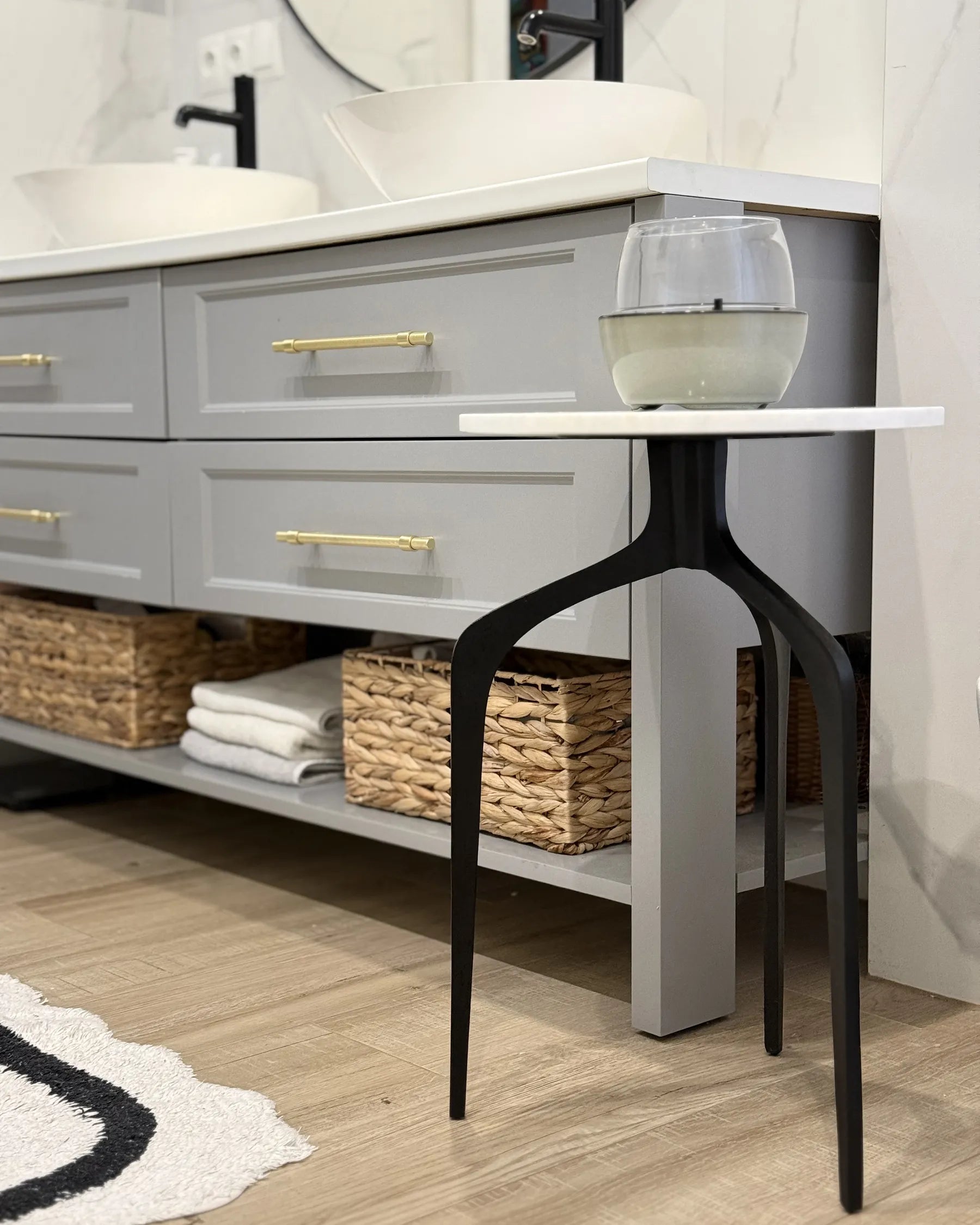 Side Table TIHOI Marble Black/ White