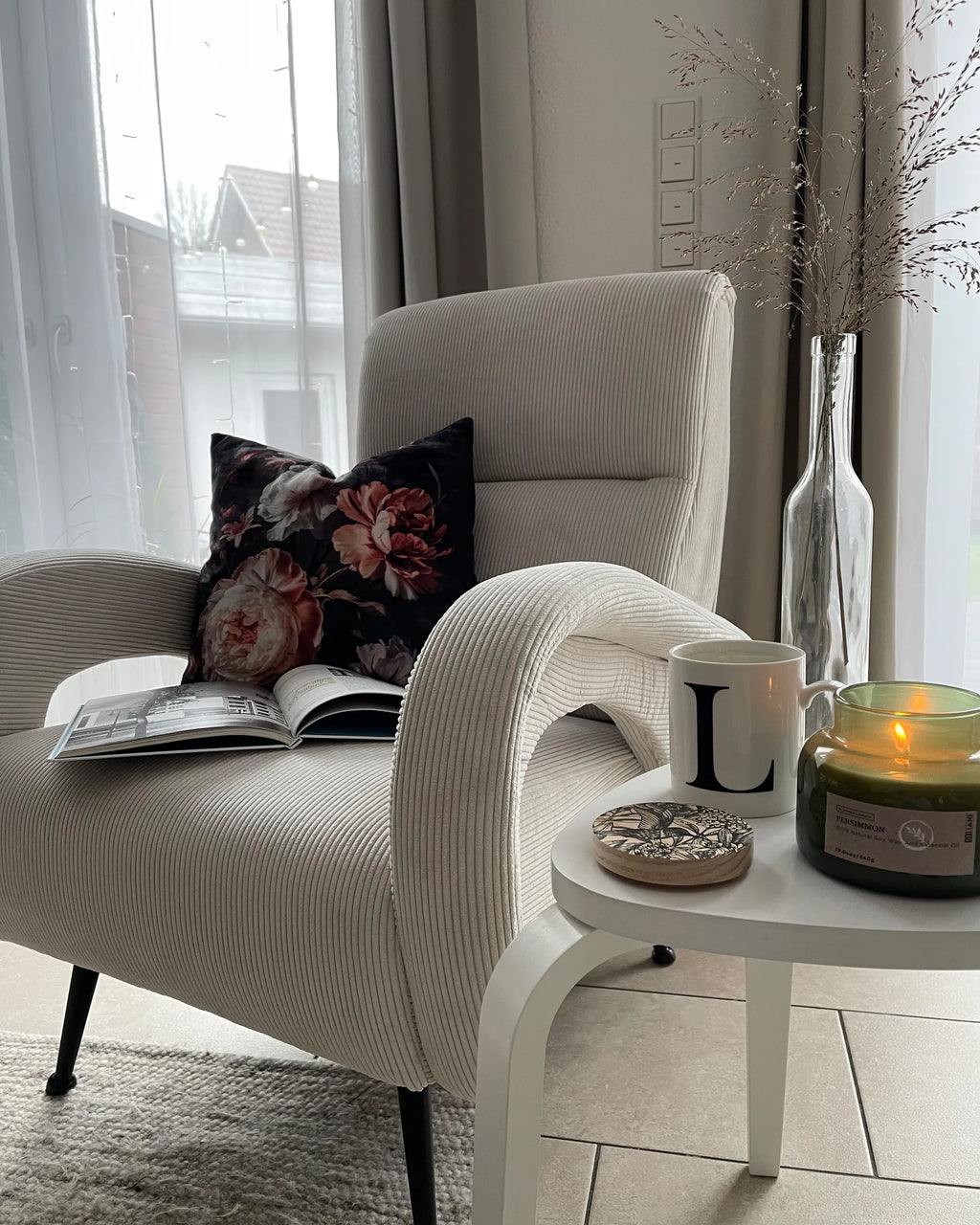 Armchair SVALOV Corduroy Off-White