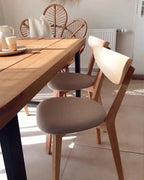 Set of 2 Dining Chairs ERIE Wood Light Brown/ Grey