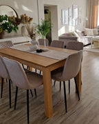 Set of 4 Dining Chairs HAVRE Velvet Beige