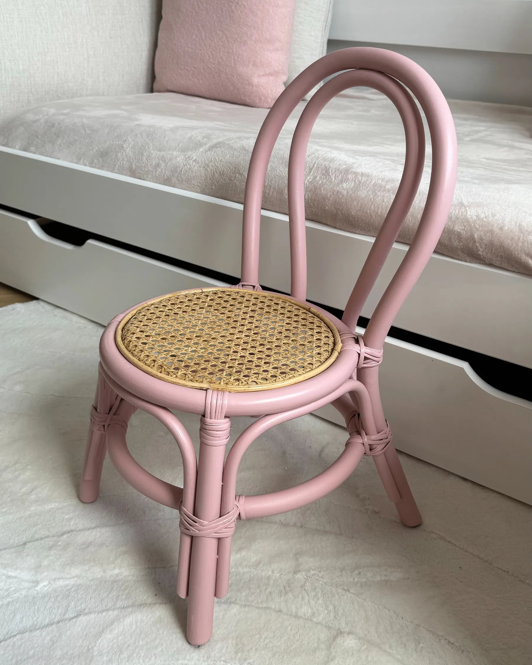 Kids Chair KALIVIA Rattan Pink