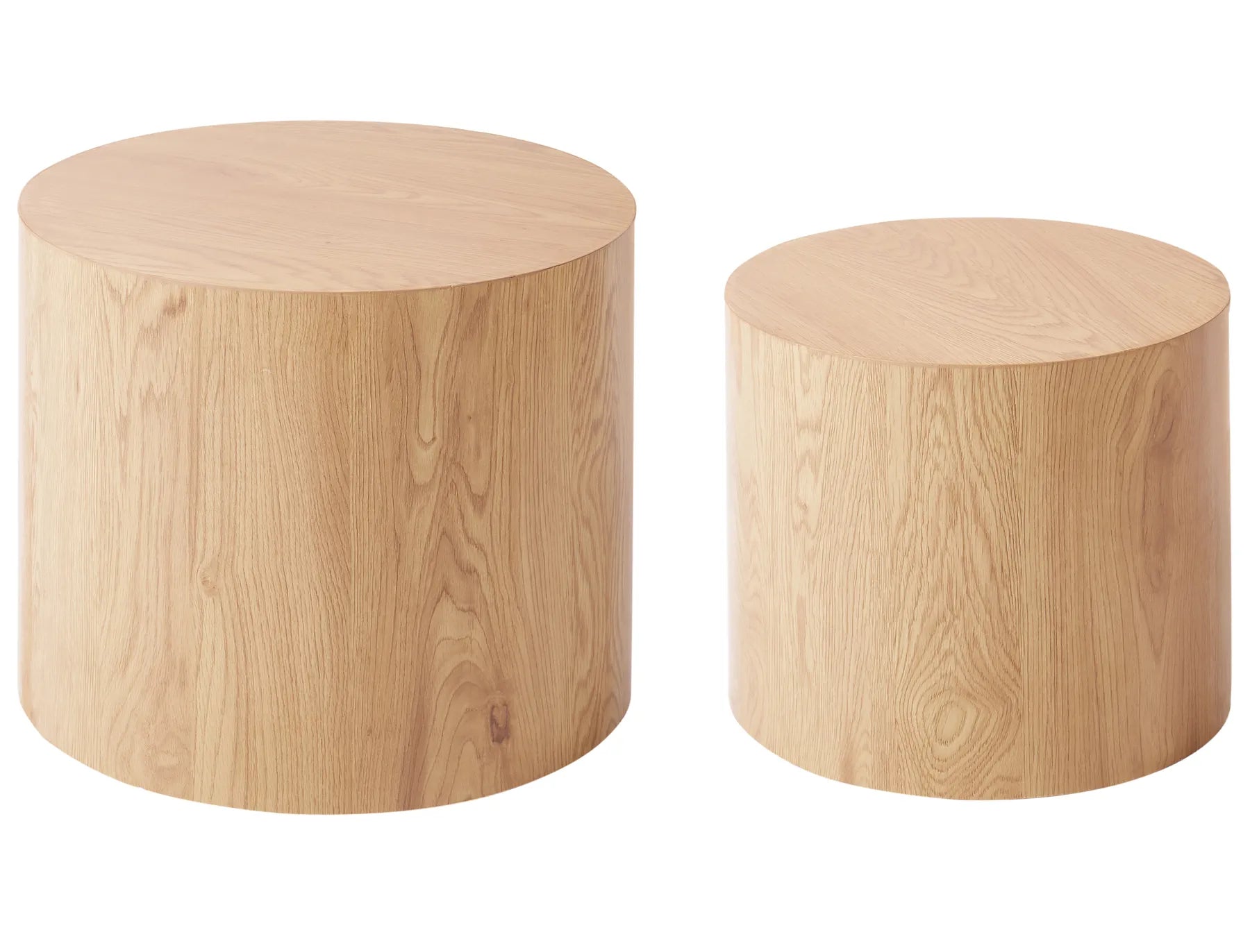 Set of 2 Coffee Tables MANTI Light Brown