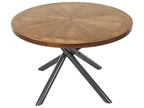 Dining Table LORENZO Brown Ash Wood 120 cm 120 cm