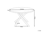 Dining Table LORENZO Brown Ash Wood 120 cm 120 cm